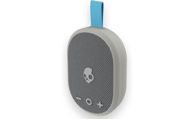 Skullcandy Ounce Wireless Bluetooth Speaker - IPX7 Waterproof Mini Portable Speaker with 16 Hour Battery, Downward Firing Passive Radiator, and Ballistic Nylon Carry Strap - Light Grey